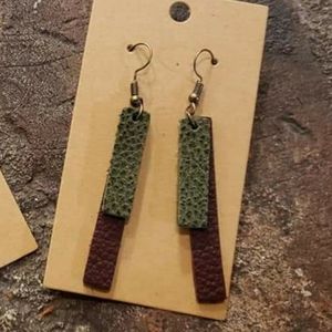 Leather drop earrings